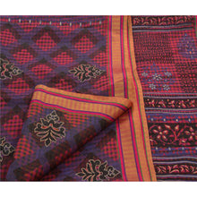 Load image into Gallery viewer, Indian Art Silk Saree Pink Printed Sari Craft 5 Yard Fabric
