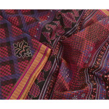 Load image into Gallery viewer, Indian Art Silk Saree Pink Printed Sari Craft 5 Yard Fabric
