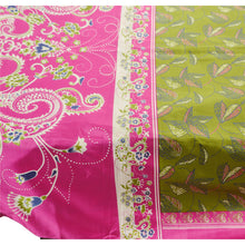 Load image into Gallery viewer, Sanskriti Vintage Antique Vintage Art Silk Saree Green Printed Paisley Sari Craft Soft Fabric
