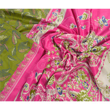 Load image into Gallery viewer, Sanskriti Vintage Antique Vintage Art Silk Saree Green Printed Paisley Sari Craft Soft Fabric
