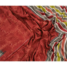Load image into Gallery viewer, Sanskriti Vintage Art Silk Saree Dark Red Printed Sari Craft 5 Yard Soft Fabric
