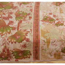 Load image into Gallery viewer, Cotton Saree Cream Floral Printed Sari Craft Decor Fabric

