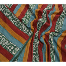 Load image into Gallery viewer, Vintage Printed Warli Art Ethnic Saree Pure Silk  Craft Fabric Multi Color Sari.
