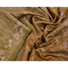 Load image into Gallery viewer, Sanskriti Vintage Blend Silk Saree Green Printed Sari Craft 5 Yard Fabric
