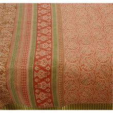 Load image into Gallery viewer, Cotton Saree Peach Floral Printed Sari Craft 5 Yard Fabric
