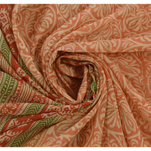Load image into Gallery viewer, Cotton Saree Peach Floral Printed Sari Craft 5 Yard Fabric
