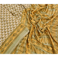 Load image into Gallery viewer, Sanskriti Antique Vintage Art Silk Saree Cream Printed Sari Craft 5 Yard Fabric
