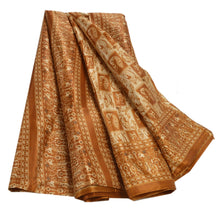Load image into Gallery viewer, Sanskriti Vintage Art Silk Saree Printed Sari Craft Cream Decor Fabric
