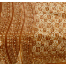 Load image into Gallery viewer, Sanskriti Vintage Art Silk Saree Printed Sari Craft Cream Decor Fabric
