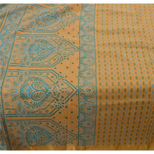 Load image into Gallery viewer, Vintage Saffron Saree Indian Printed Art Silk Craft Fabric Zari Border Sari
