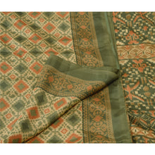 Load image into Gallery viewer, Sanskriti Vintage Green Saree Art Silk Printed Craft Decor Fabric 5 Yard Sari
