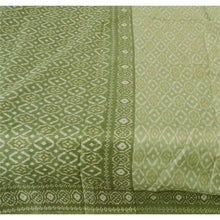 Load image into Gallery viewer, Sanskriti Vintage Green Saree Art Silk Floral Printed Craft Fabric 5 Yard Sari
