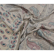 Load image into Gallery viewer, Grey Saree Art Silk Printed Craft Decor Fabric Indian Sari
