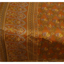 Load image into Gallery viewer, Orange Saree Art Silk Printed Craft Decor Fabric 5 Yard Sari
