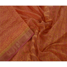 Load image into Gallery viewer, Orange Saree Cotton Craft Printed Golden Border 5 Yard Sari
