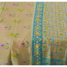 Load image into Gallery viewer, Sanskriti Antique Vintage Peach Saree Art Silk Printed Craft Fabric 5 Yard Sari
