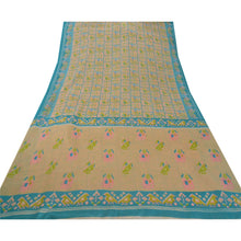 Load image into Gallery viewer, Sanskriti Antique Vintage Peach Saree Art Silk Printed Craft Fabric 5 Yard Sari
