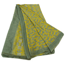 Load image into Gallery viewer, Yellow Saree Art Silk Printed Craft Fabric 5 Yard Soft Sari
