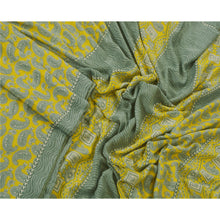 Load image into Gallery viewer, Yellow Saree Art Silk Printed Craft Fabric 5 Yard Soft Sari
