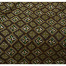 Load image into Gallery viewer, Sanskriti Vintage Black Saree Art Silk Floral Printed Craft Fabric 5 Yard Sari
