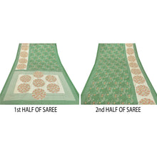 Load image into Gallery viewer, Green Saree Art Silk Printed Sari Craft 5 Yd Soft Fabric
