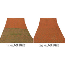 Load image into Gallery viewer, Orange Saree Art Silk Printed Sari Craft 5 Yard Fabric
