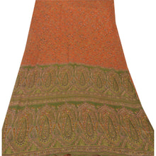 Load image into Gallery viewer, Orange Saree Art Silk Printed Sari Craft 5 Yard Fabric
