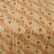 Load image into Gallery viewer, Cream Saree Blend Silk Printed Sari Craft 5 Yard Floral Fabric
