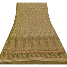 Load image into Gallery viewer, Cream Saree Art Silk Printed Sari Craft 5 Yard Soft Fabric
