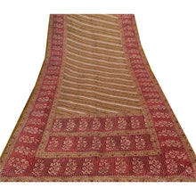 Load image into Gallery viewer, Sanskriti Vintage Dark Red Saree Pure Silk Printed Sari Craft 5 Yard Soft Fabric

