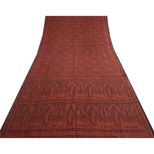 Load image into Gallery viewer, Sanskriti Vintage Sarees Indian Orange Pure Silk Printed Sari 5yd Craft Fabric
