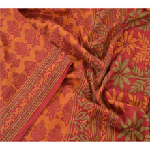Load image into Gallery viewer, Sanskriti Vintage Orange Sarees 100% Pure Silk Printed Sari Craft 5 Yard Fabric

