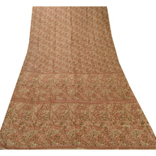Load image into Gallery viewer, Sanskriti Vintage Cream Saree Pure Silk Printed Sari Craft Decor Soft Fabric
