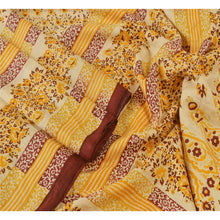 Load image into Gallery viewer, Sanskriti Vintage Cream Saree Pure Silk Printed Sari Craft Decor Soft 5Yd Fabric
