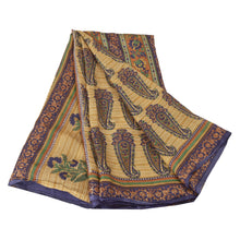 Load image into Gallery viewer, Sanskriti Vintage Green Saree Pure Silk Printed Sari Craft Decor Soft 5Yd Fabric

