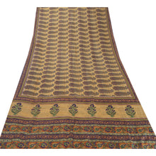 Load image into Gallery viewer, Sanskriti Vintage Green Saree Pure Silk Printed Sari Craft Decor Soft 5Yd Fabric
