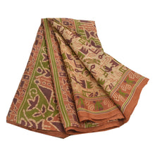 Load image into Gallery viewer, Sanskriti Vintage Cream Saree 100% Pure Silk Printed Sari Decor 5Yd Craft Fabri
