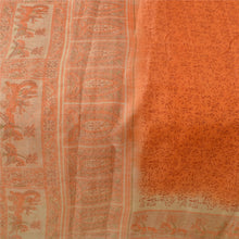 Load image into Gallery viewer, Sanskriti Vintage Sari Printed Pure Silk Decor 5 YD Sewing Fabric Orange Saree
