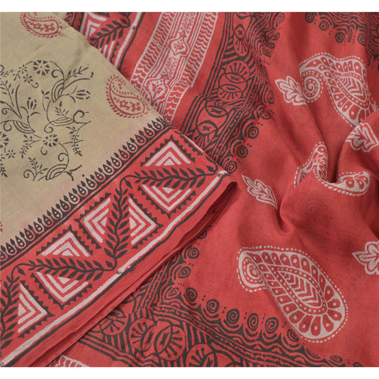 Sanskriti Vintage Green Sarees 100% Pure Silk Printed Indian Sari Craft Sustainable Fabric