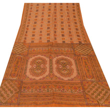 Load image into Gallery viewer, Sanskriti Vintage Brown Sarees Printed Pure Silk Sari Decor Soft Craft Fabric
