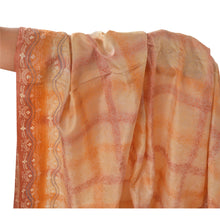 Load image into Gallery viewer, Sanskriti Vintage Beige Indian Sari Printed 100% Pure Silk Sarees Craft Fabric
