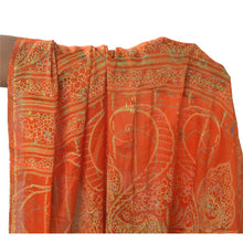 Load image into Gallery viewer, Sanskriti Vintage Green Sarees Bandhani Printed Blend Silk Sari 5YD Craft Fabric
