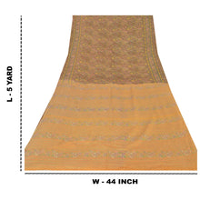 Load image into Gallery viewer, Sanskriti Vintage Brown Sarees Blend Cotton Printed Craft 5 Yard Fabric Sari
