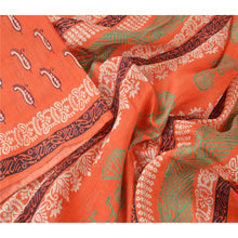 Load image into Gallery viewer, Sanskriti Vintage Orange Sarees 100% Pure Silk Printed Fabric Craft Decor Sari
