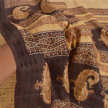 Load image into Gallery viewer, Sanskriti Vintage Cream Sarees 100% Pure Silk Printed Fabric Craft Decor Sari
