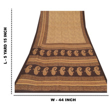 Load image into Gallery viewer, Sanskriti Vintage Cream Sarees 100% Pure Silk Printed Fabric Craft Decor Sari
