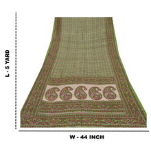 Load image into Gallery viewer, Sanskriti Vintage Green Sarees 100% Pure Silk Printed Fabric Craft Sewing Sari
