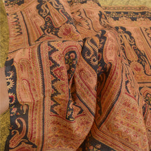 Load image into Gallery viewer, Sanskriti Vintage Cream Sarees 100% Pure Silk Printed Sari Soft 5YD Craft Fabric
