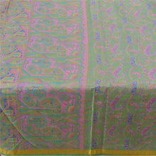 Load image into Gallery viewer, Sanskriti Vintage Green Sarees Pure Silk Printed Zari Border Sari Craft Fabric
