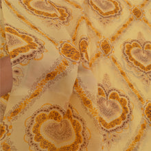 Load image into Gallery viewer, Sanskriti Vintage Cream Sarees Art Silk Floral Printed Sari Craft Sewing Fabric
